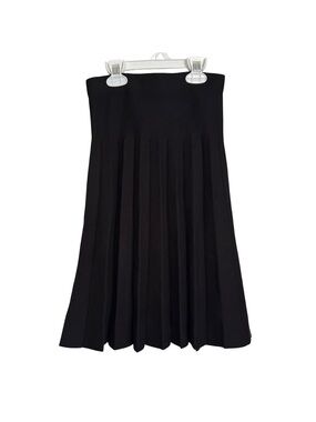 Kidichic Pleated Knit Skirt Knee Length Girls Size 12 Black Pull On